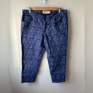 Root blue western Aztec cotton ankle jean pants size 31